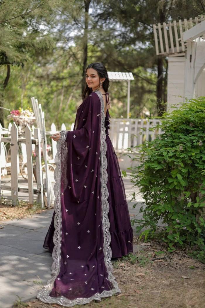 DC G38 Georgette Full Sleeve Gown With Dupatta Wholesale Price In Surat